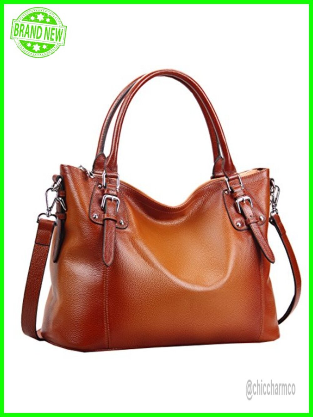 Top-Layer Cowhide Leather Tote Satchel Shoulder Bag